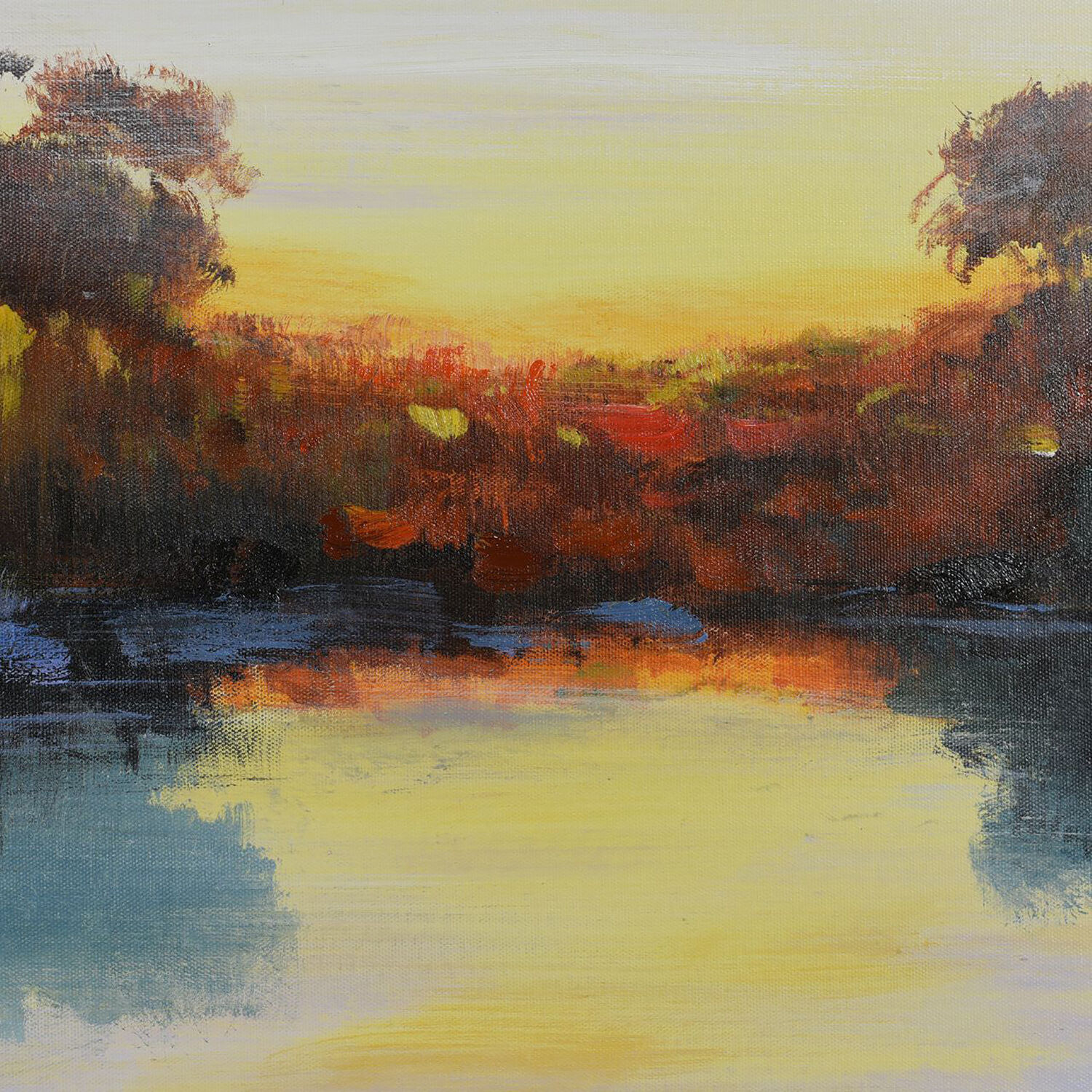 Cameron Blue and Green and Yellow and Multicolor and Gold Frame Wall Art