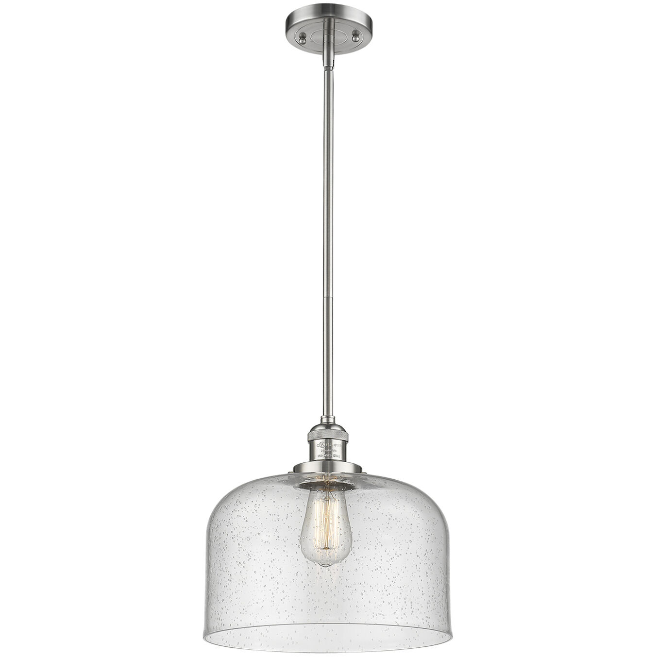Franklin Restoration Bell LED 12 inch Satin Gold Mini Pendant Ceiling Light in Seedy, Franklin Restoration