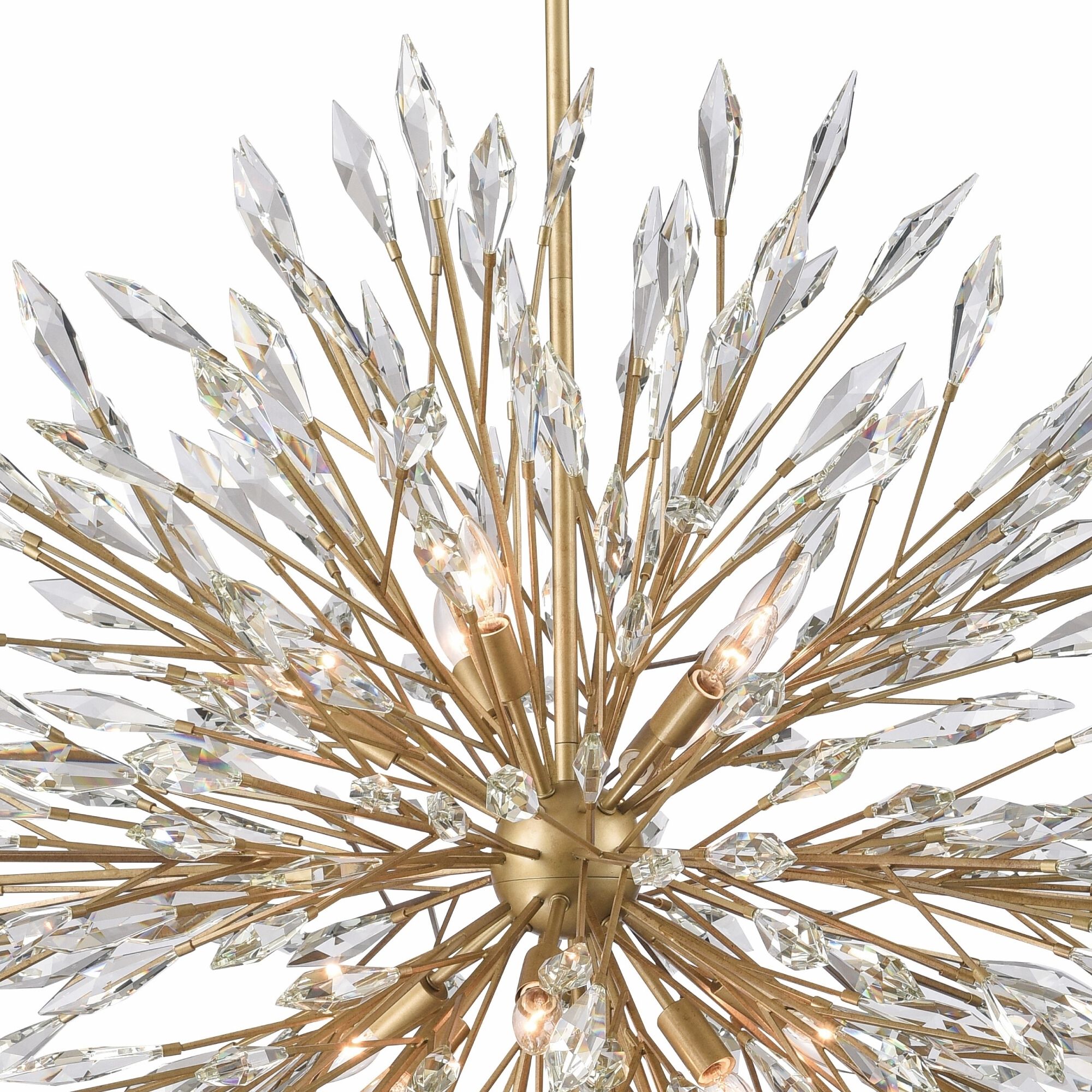 Crystal Fusion 12 Light 42 inch Peruvian Gold Chandelier Ceiling Light