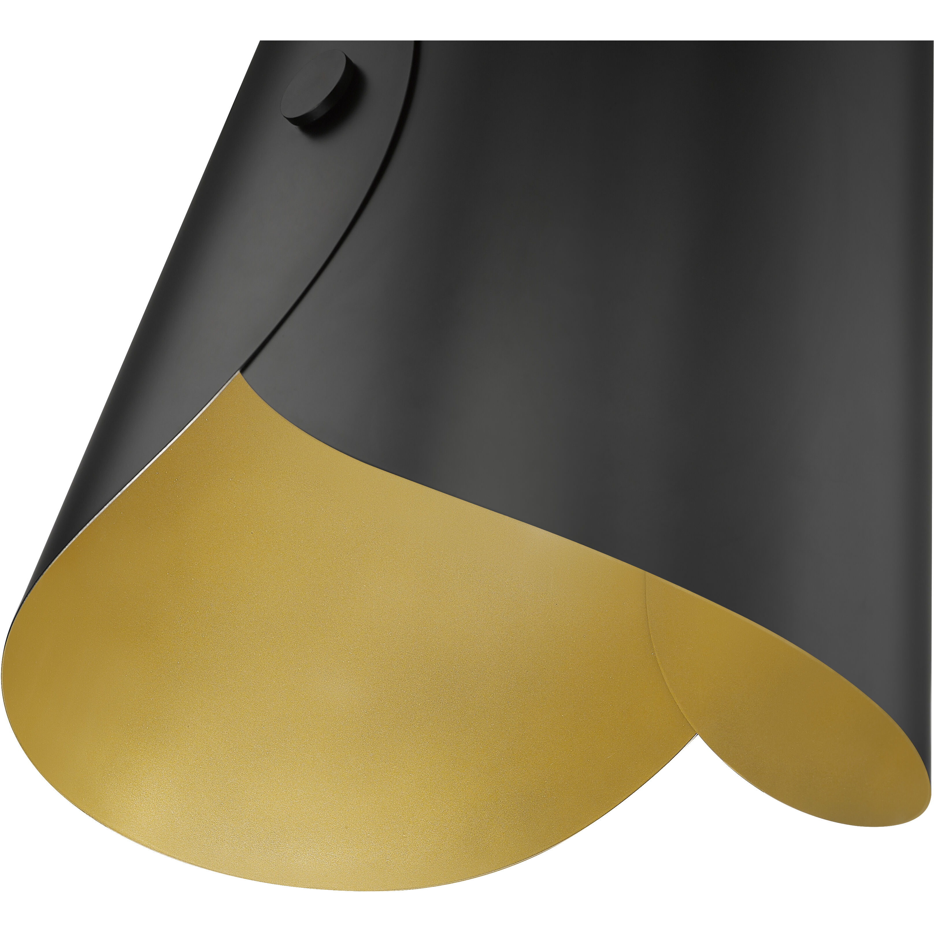 Salone 1 Light 14.25 inch Matte Black Pendant Ceiling Light in Matte Black Outer,  Gold Inner