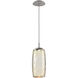 Vessel LED Beige Silver Pendant Ceiling Light in Amber, 2700K LED, Large