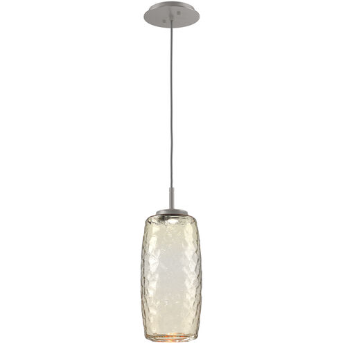 Vessel LED Beige Silver Pendant Ceiling Light in Amber, 2700K LED, Large