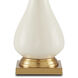 Lynton 31 inch 150 watt Cream Crackle and Brass Table Lamp Portable Light