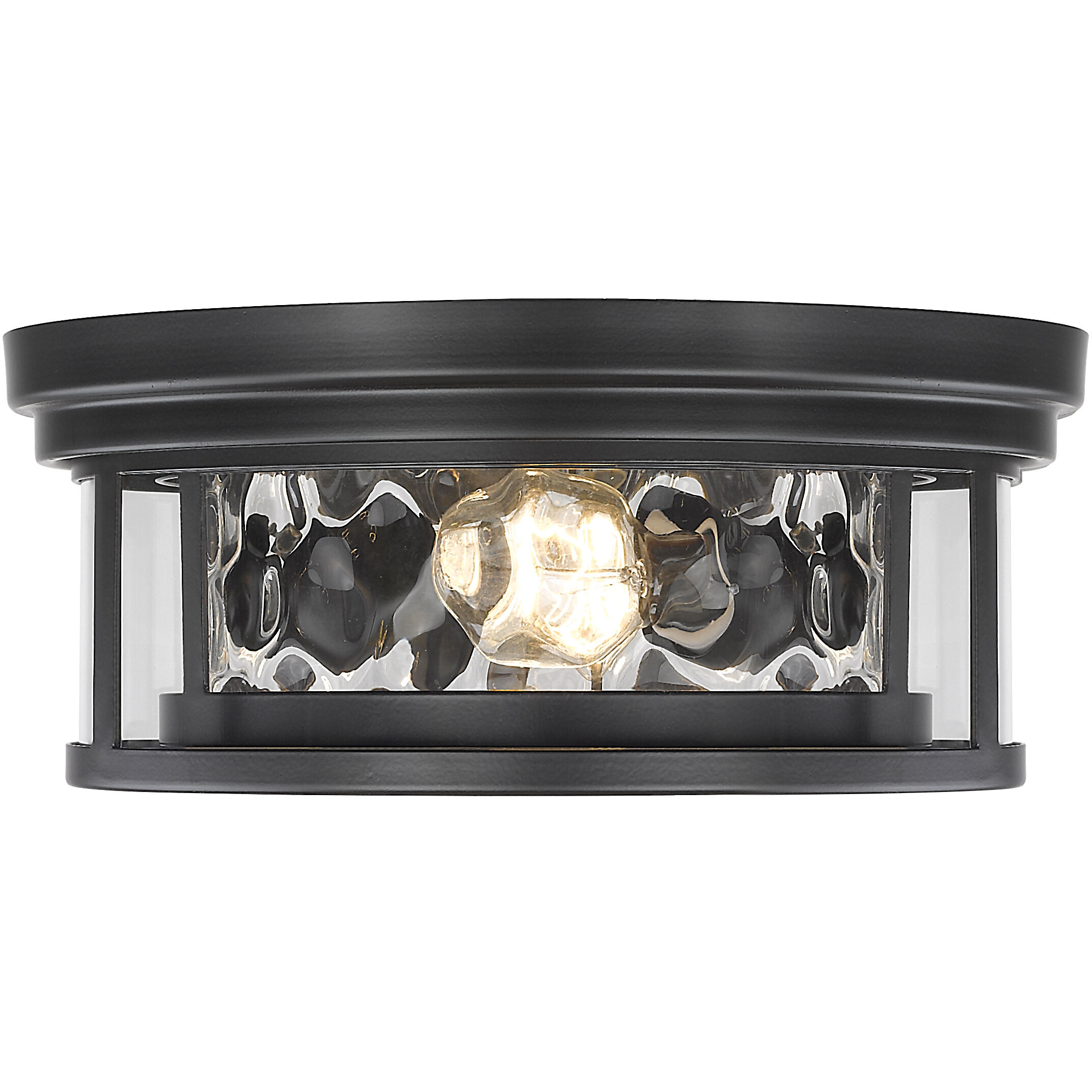 Clarion 2 Light 12 inch Matte Black Flush Mount Ceiling Light