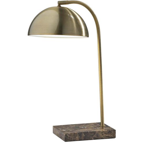 Paxton 18 inch 60.00 watt Antique Brass Desk Lamp Portable Light