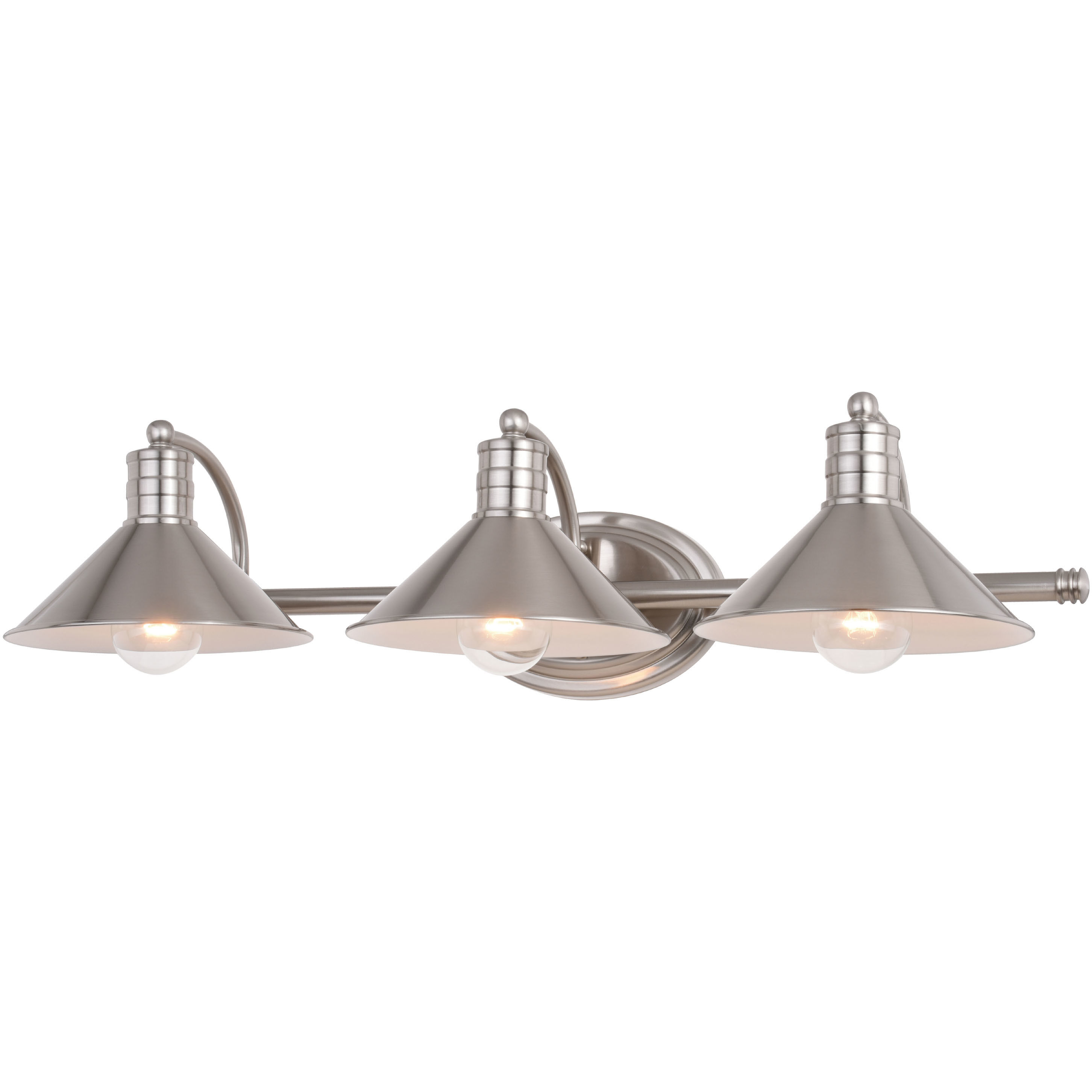 Akron LED 28 inch Satin Nickel and Matte White Bathroom Light Wall Light in 3