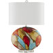 Vivid 29.5 inch 150 watt Beige and Red and Blue and Orange and Clear Table Lamp Portable Light