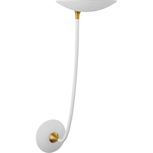 Thomas O'Brien Keria LED 8 inch Matte White and Hand-Rubbed Antique Brass Sconce Wall Light, Large