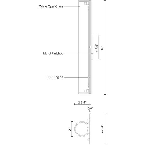 Bute LED 2 inch Brushed Nickel ADA Wall Sconce Wall Light