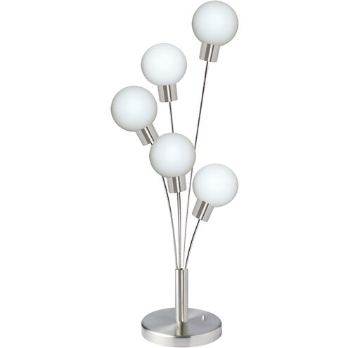 Transitional 28.5 inch 25.00 watt Satin Chrome Decorative Table Lamp Portable Light in Smoke