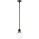 Zigrina 1 Light 7.88 inch Satin Brushed Black with Aged Brass Pendant Ceiling Light