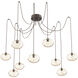 Coppa 9 Light 17 inch Flat Bronze Swag Multi-Pendant Ceiling Light in Amber Optic