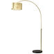 Marilyn 94 inch 28.00 watt Weathered Brass and Black Arc Floor Lamp Portable Light