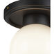 Alora Mood Fiore 1 Light 6 inch Matte Black Semi Flush Mount Ceiling Light