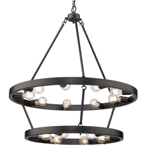 Castile 15 Light 32 inch Matte Black Chandelier Ceiling Light