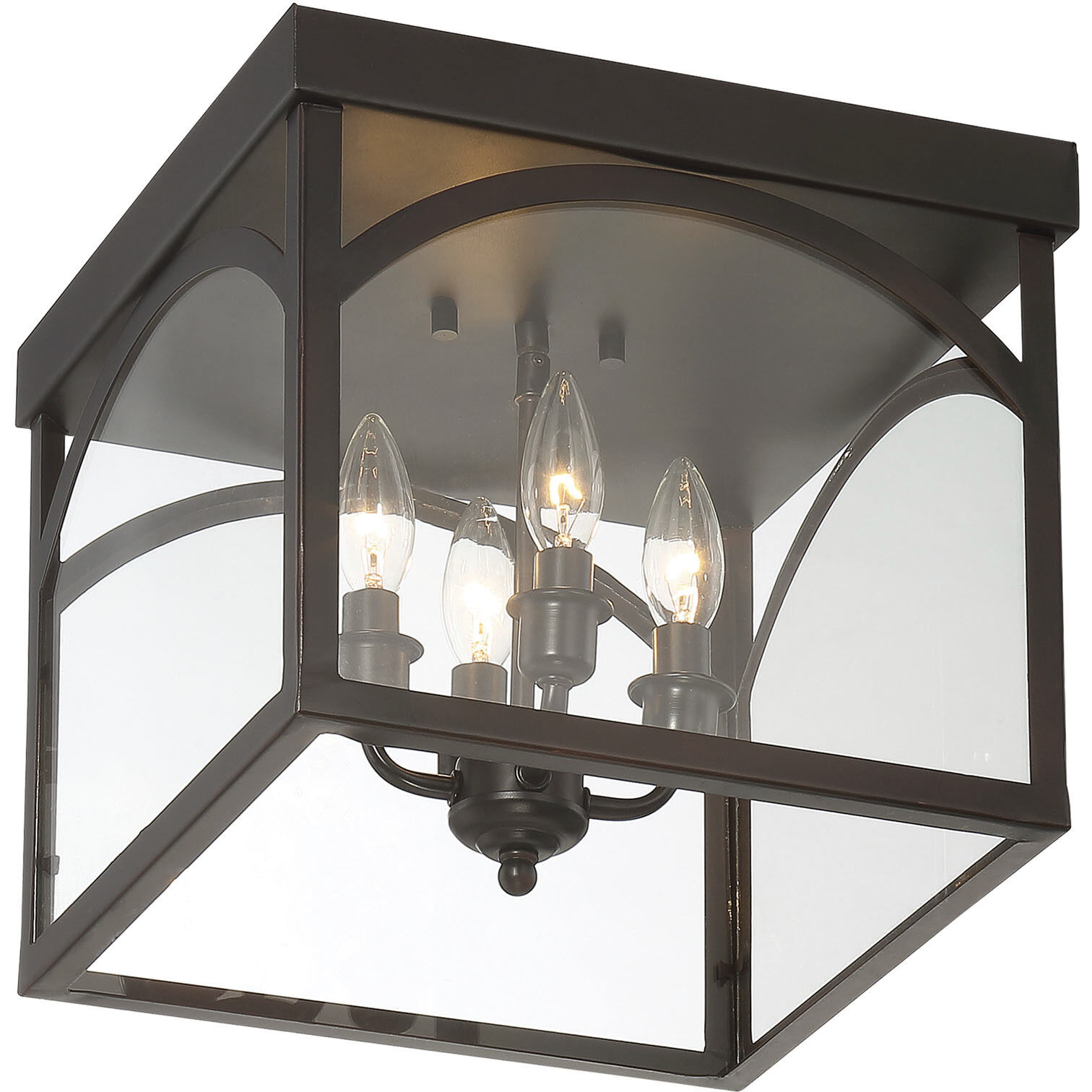 Garrett 4 Light 12.38 inch English Bronze Flush Mount Ceiling Light, Essentials