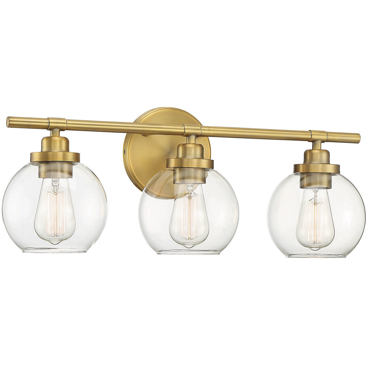 Carson 3 Light 22.5 inch Warm Brass Bathroom Vanity Light Wall Light, Essentials