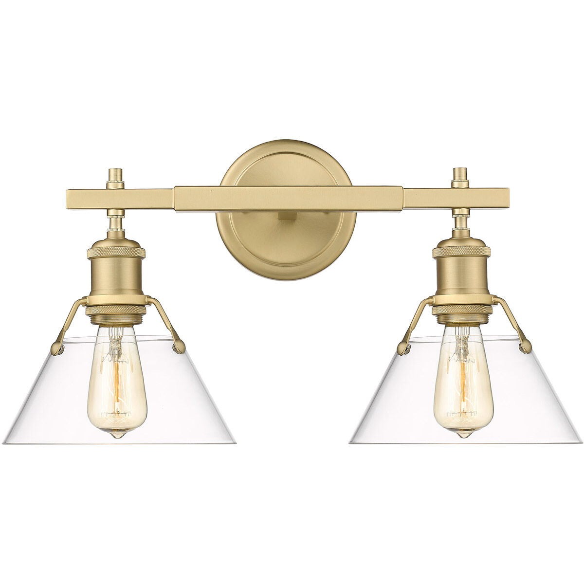 Golden Lighting 3306-BA2 BCB-CLR Orwell 2 Light 18 inch Brushed ...