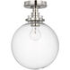 Chapman & Myers Parkington LED 10 inch Polished Nickel Globe Flush Mount Ceiling Light