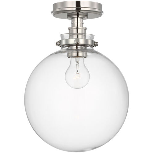 Chapman & Myers Parkington LED 10 inch Polished Nickel Globe Flush Mount Ceiling Light