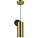 Saleen LED 6 inch Brass and Black Mini Pendant Ceiling Light