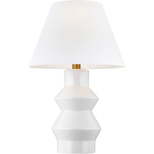 C&M by Chapman & Myers Abaco 28.75 inch 9 watt Arctic White Table Lamp Portable Light in Arctic White / Burnished Brass