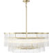 Azura 6 Light 34 inch Heirloom Brass Scalloped Pendant Ceiling Light