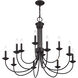 Estate 12 Light 36 inch Bronze 2-Tier Chandelier Ceiling Light