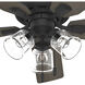 Rosner 52 inch Matte Black with Greyed Walnut/Salted Black Blades Ceiling Fan