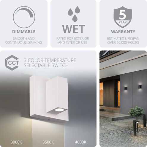 Vue LED 4 inch Black Outdoor Wall Light