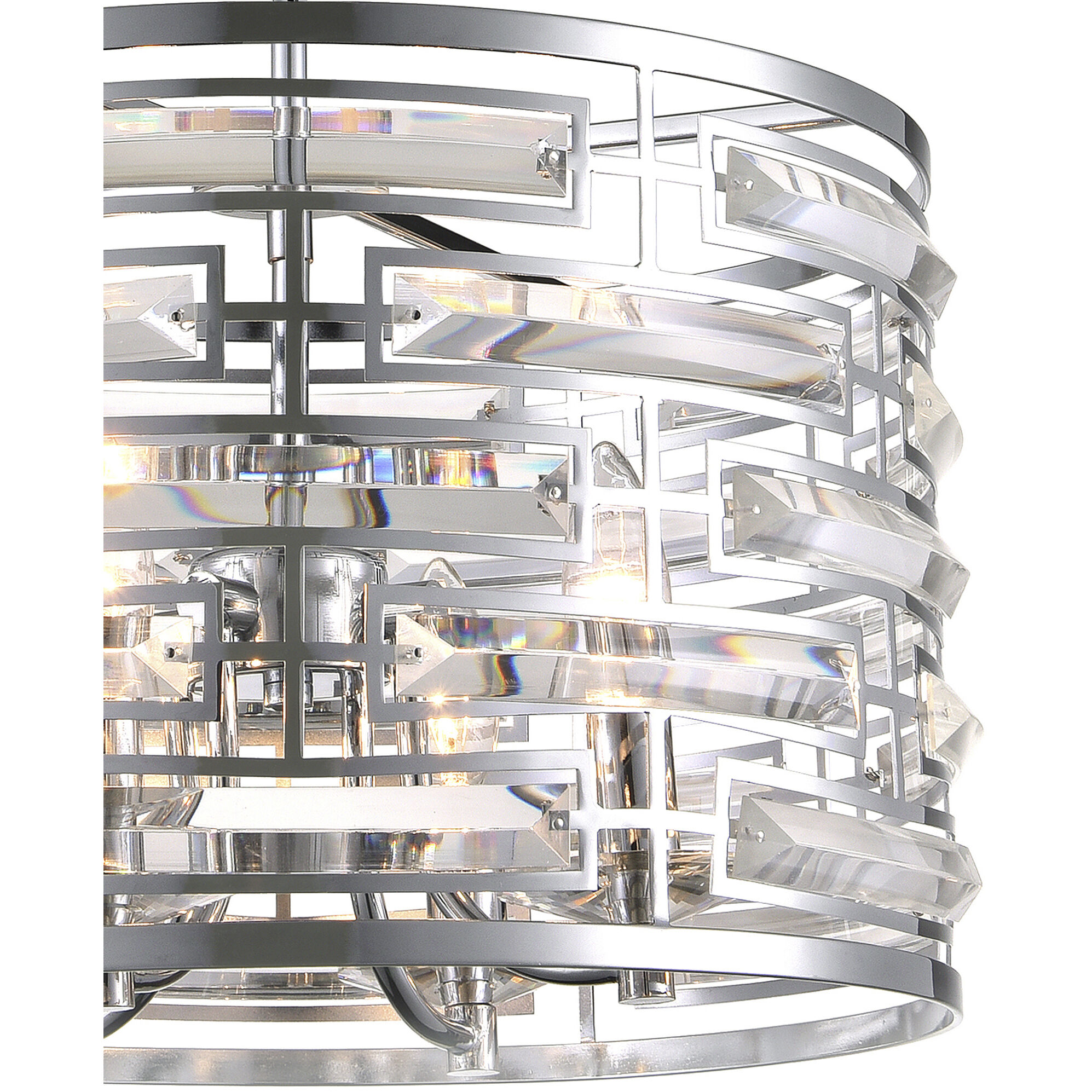 Petia 4 Light 15 inch Chrome Drum Shade Chandelier Ceiling Light