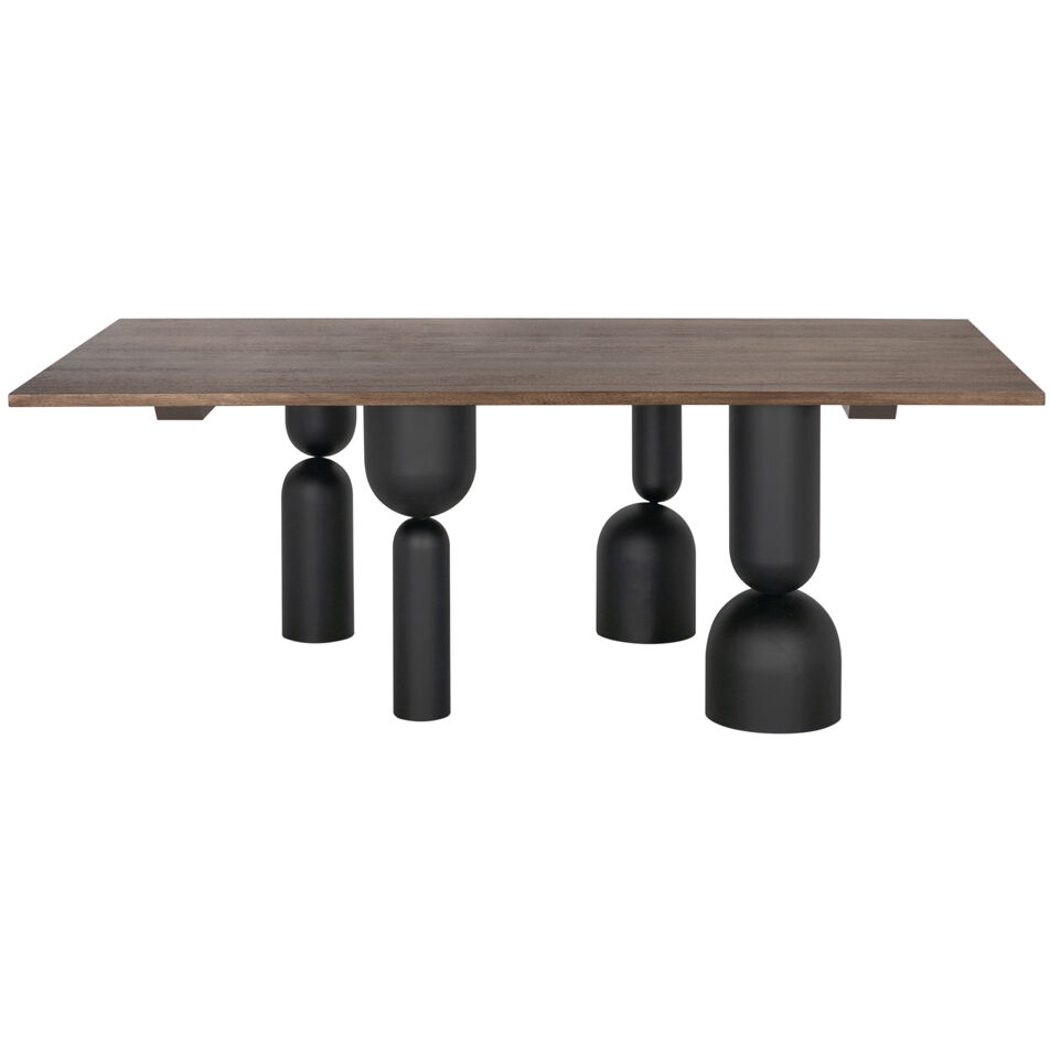 Leandra 86 X 46 inch Dark Walnut and Matte Black Dining Table