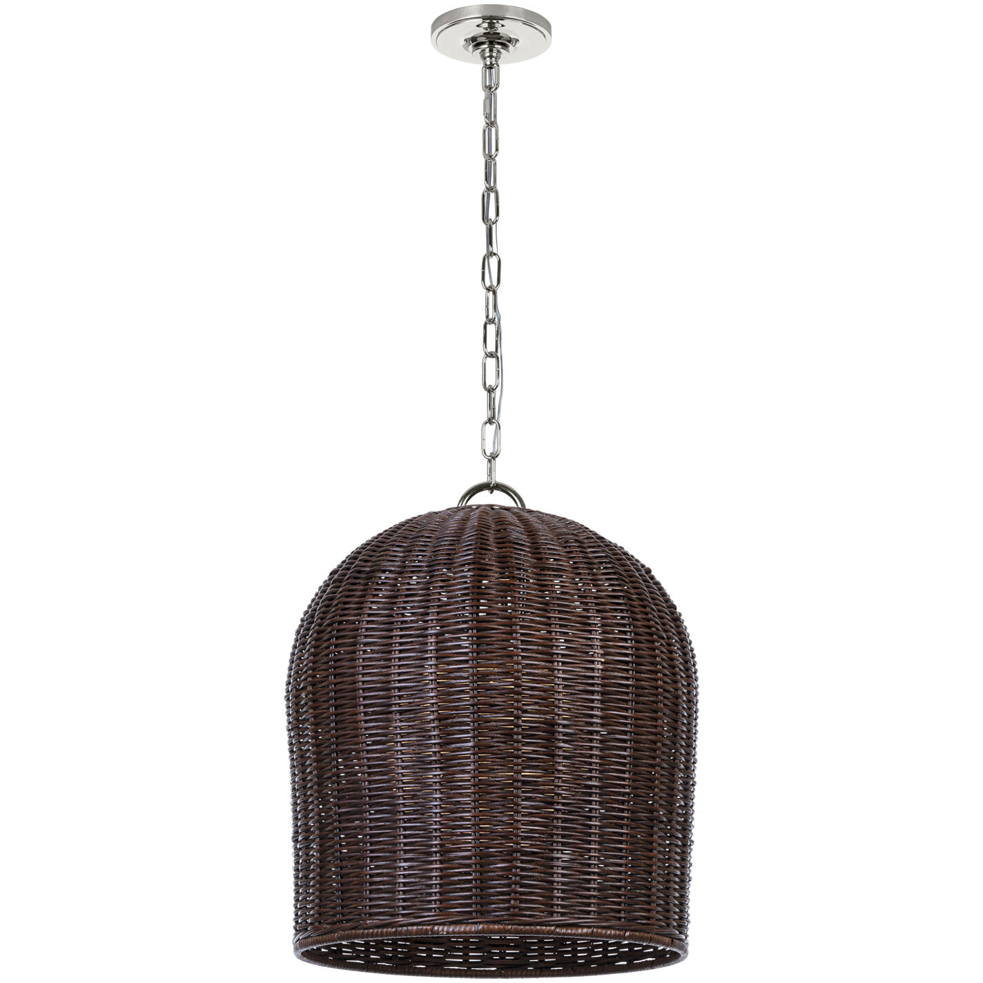Marie Flanigan Nancy LED 18.75 inch Polished Nickel Woven Hanging Shade Ceiling Light