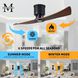 Atlas Lindsay 52 inch Matte Black with Walnut Blades Ceiling Fan, Atlas