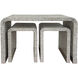 Waterfall Tables Blue and Grey and White and Ivory Nested Table Set in Blue and Grey with White and Ivory
