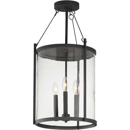 Belfry 3 Light 13 inch Black Outdoor Pendant
