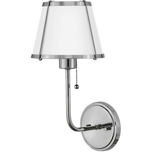 Clarke 1 Light 7.25 inch Polished Nickel Sconce Wall Light in Polished Nickel with Matte White