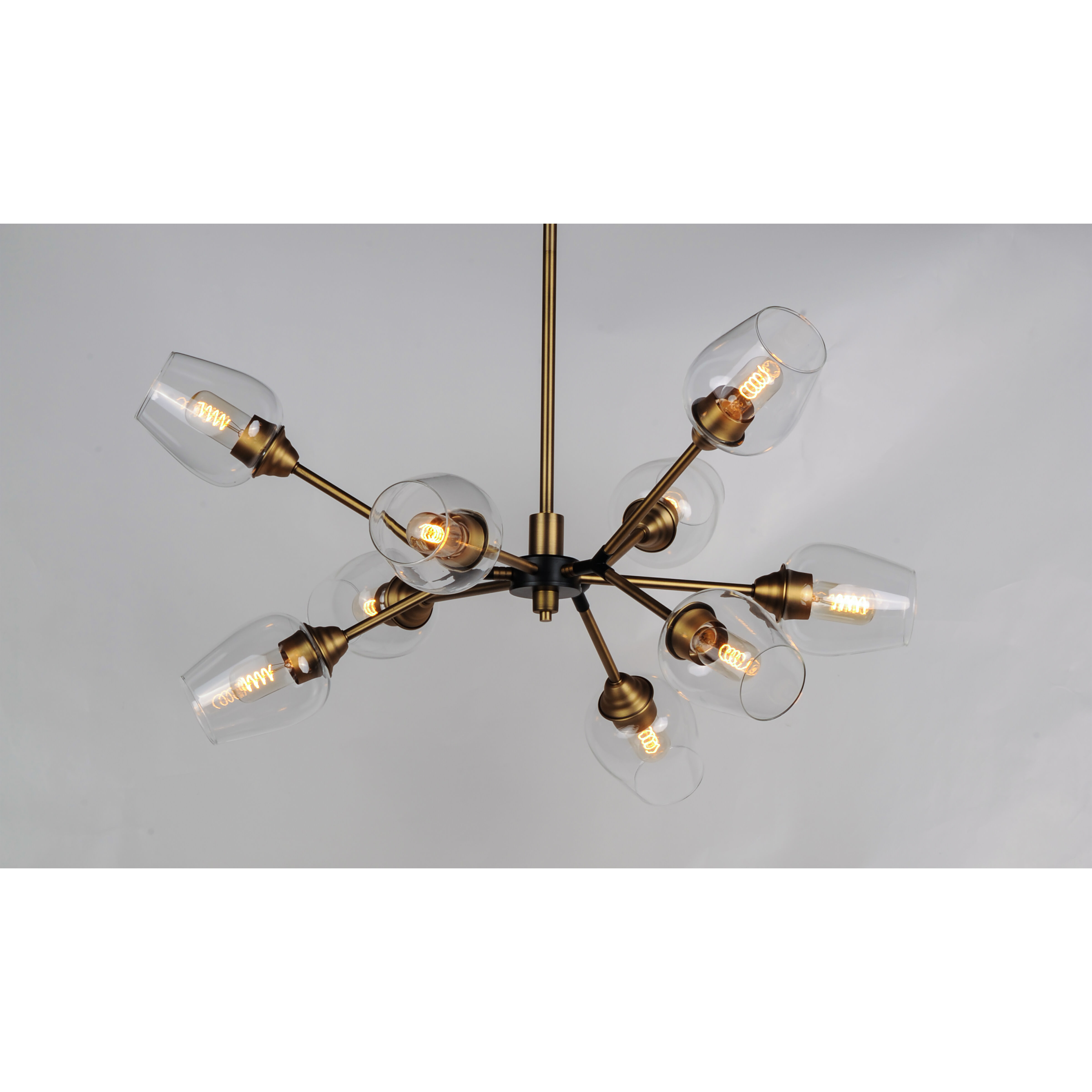 Savvy 9 Light 37 inch Antique Brass/Black Chandelier Ceiling Light