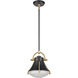 Urbanite 1 Light 9 inch Matte Black with Satin Brass Mini Pendant Ceiling Light in Matte Black/Satin Brass