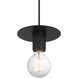 Central 1 Light 6 inch Black Pendant Ceiling Light