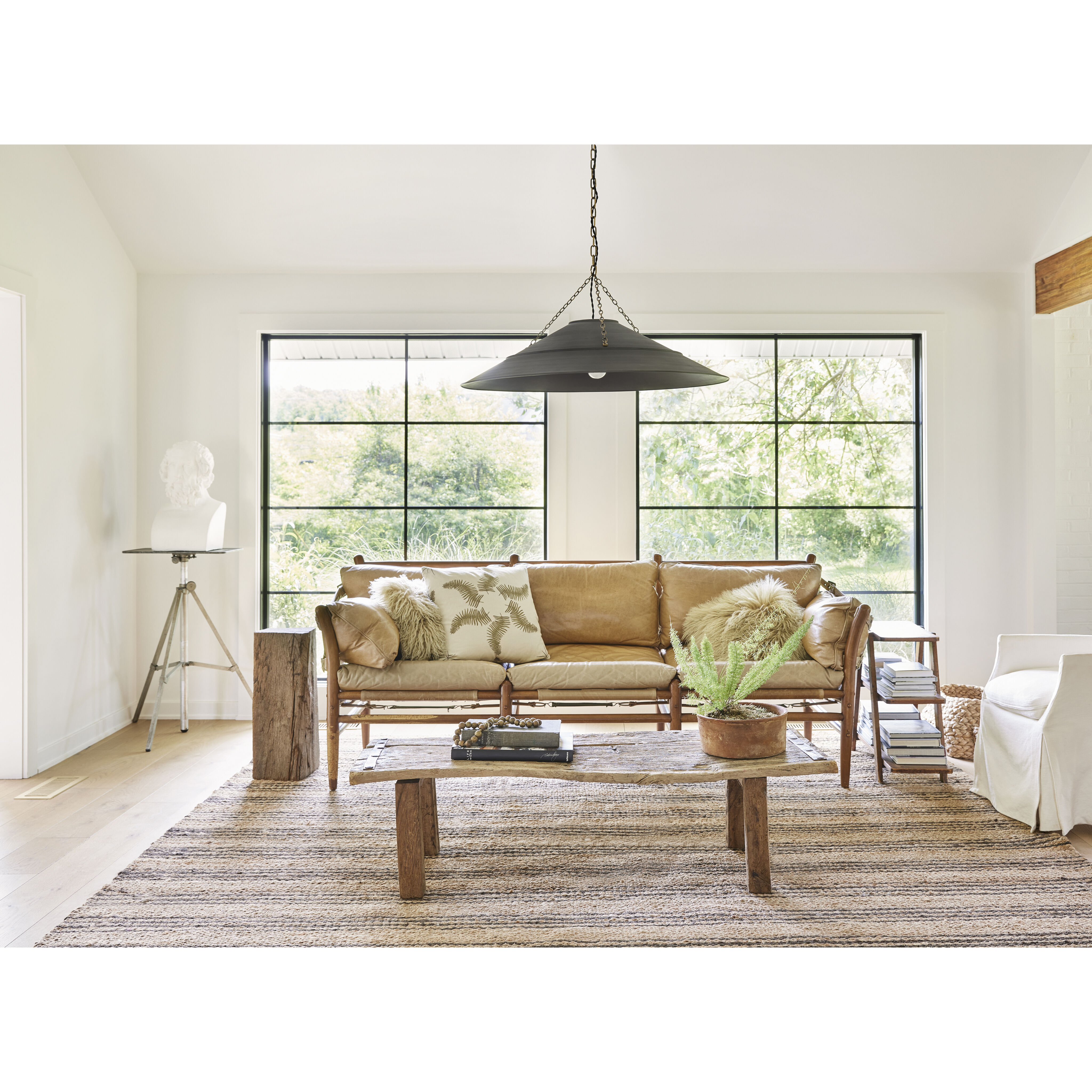 Arcane 1 Light 33.75 inch Patina Brass Pendant Ceiling Light