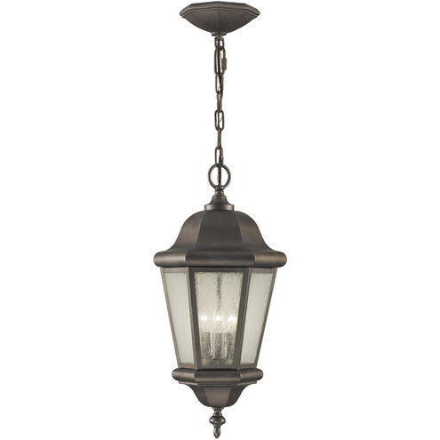 Martinsville 3 Light 10.25 inch Corinthian Bronze Outdoor Pendant Lantern