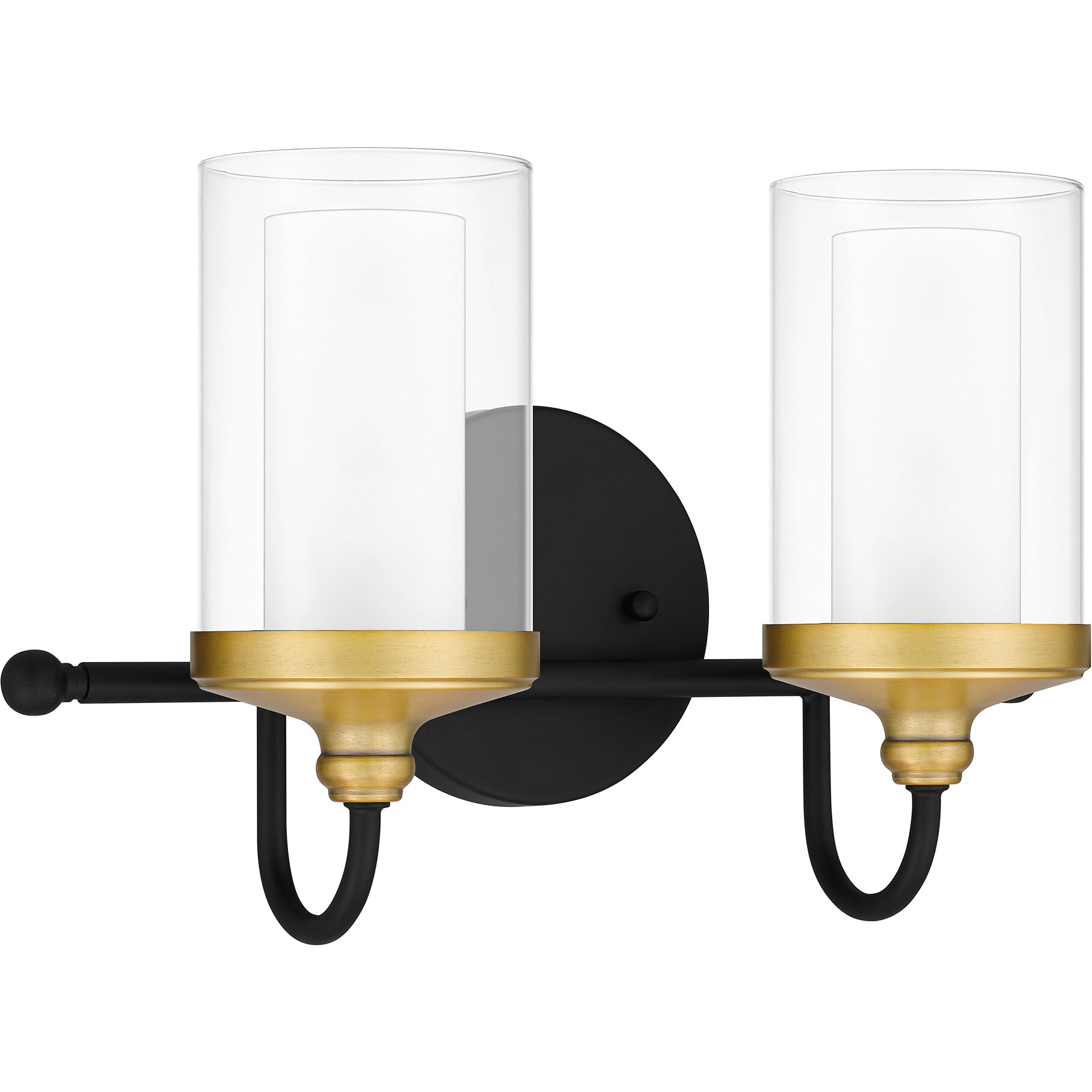 Rowland 2 Light 15 inch Matte Black Bath Light Wall Light