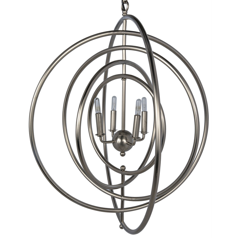 Brooks 4 Light 30 inch Antique Silver Pendant Ceiling Light