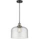 Franklin Restoration Bell LED 12 inch Black Antique Brass Mini Pendant Ceiling Light in Seedy, Franklin Restoration