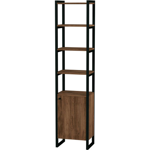 Drake 73" Narrow Walnut Bookcase with Storage in Medium Brown