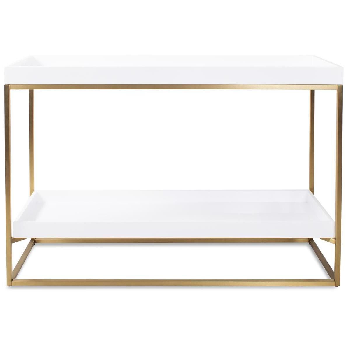 Lyndhurst 50 inch White and Brass Console Table