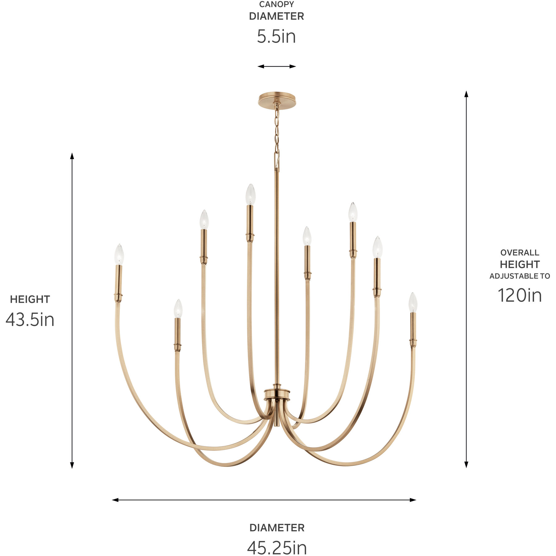 Malene 8 Light Champagne Bronze Chandelier Foyer Ceiling Light