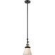 Franklin Restoration Cone LED 6 inch Black Antique Brass Mini Pendant Ceiling Light in Matte White, Franklin Restoration
