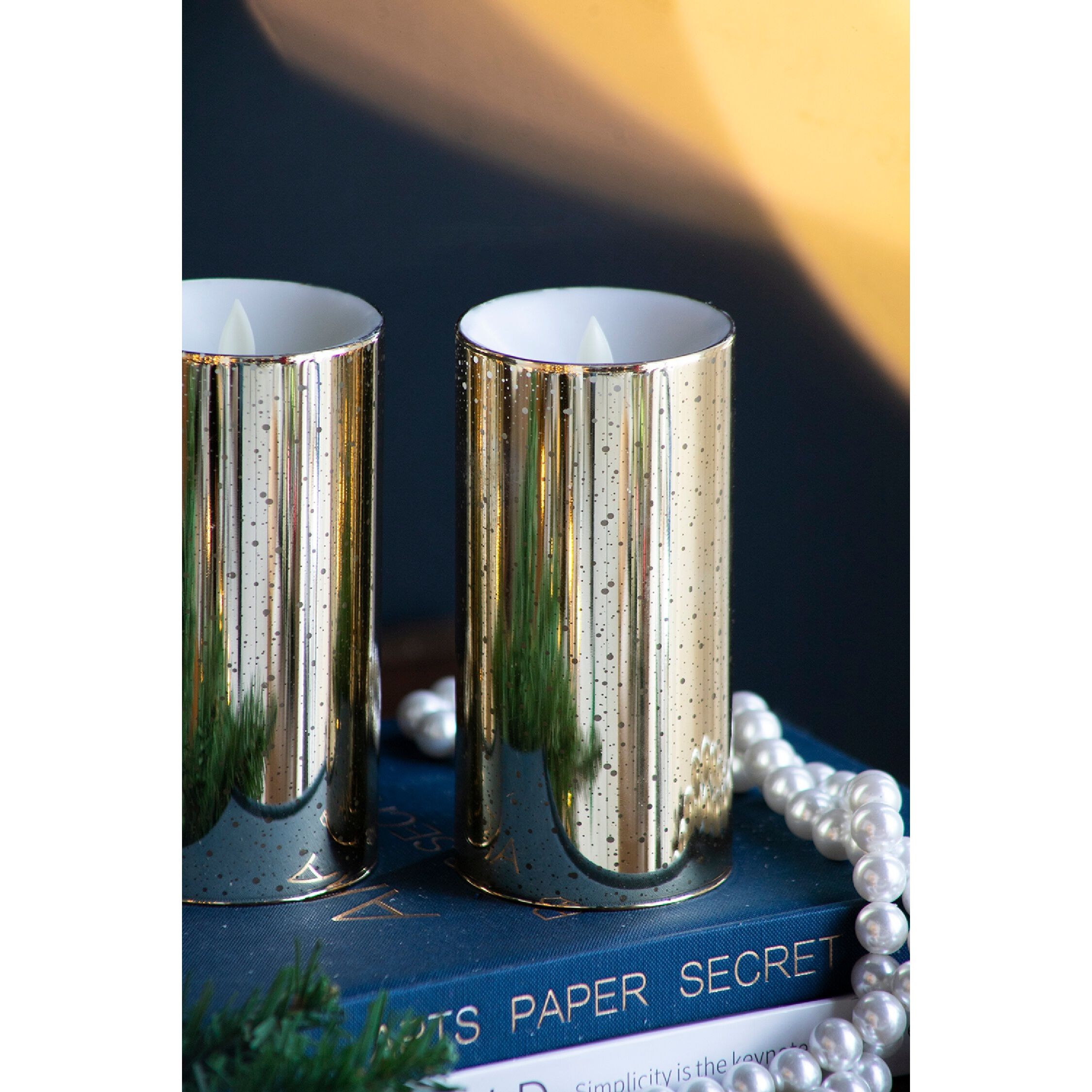 Speckled 6 X 3 inch LED Candle